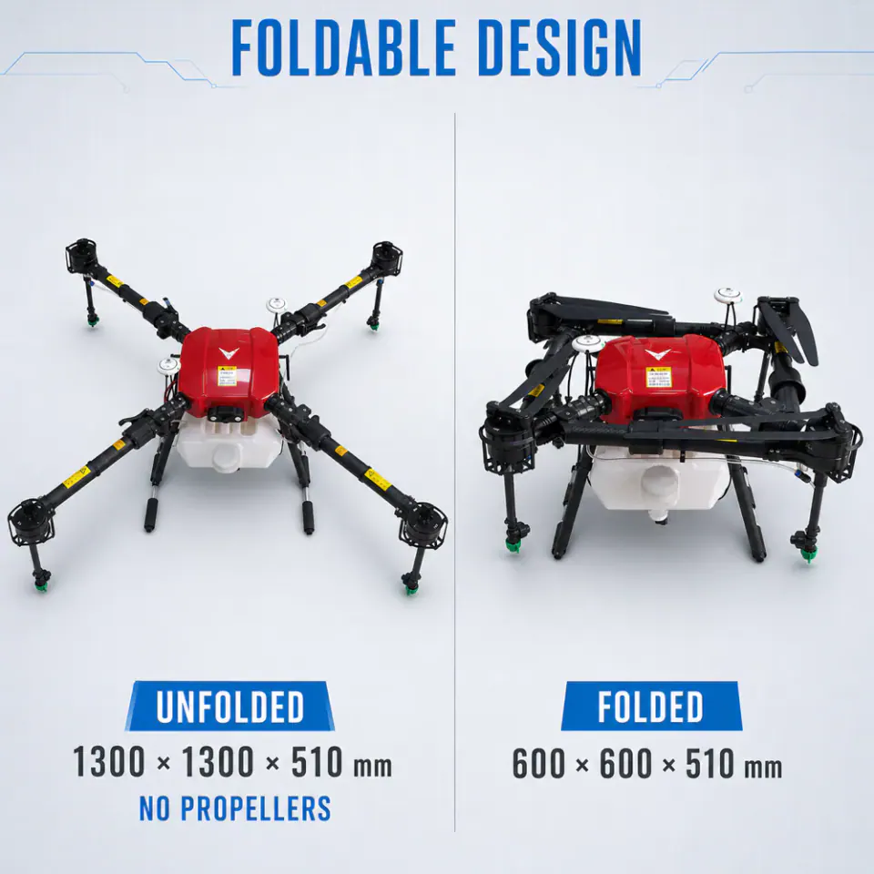 TYI 4 Axis 10L unfolded and folded dimensions