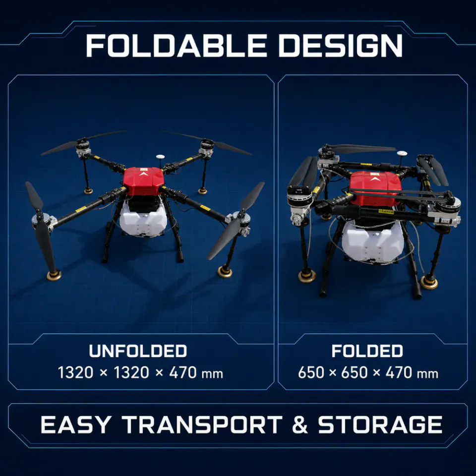 TYI 4 Axis 21L unfolded and folded dimensions