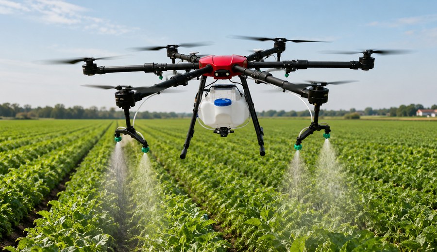 Agricultural spraying drone application